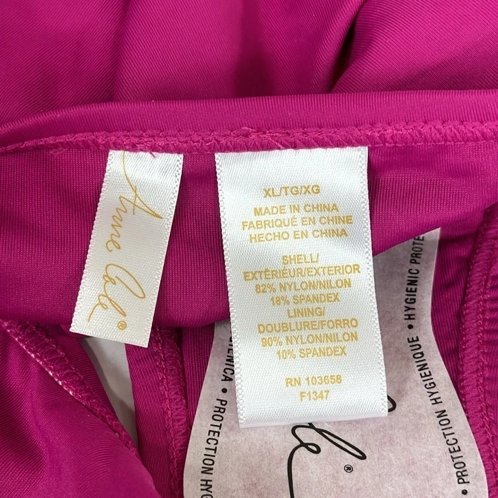 Anne Cole Women's XL Alex Bikini Bottom Berry Pink Ruched Sides NWT‎